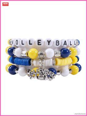 Stretchy Beaded Volleyball Bracelets Team Spirit Jewelry Gift for Women
